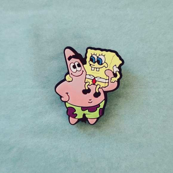 🍭7/$15 Best Buds SpongeBob SquarePants and Patrick Star Croc Charm - Picture 1 of 4